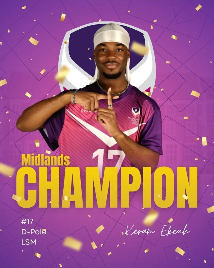 Keran Ekeuh Midlands Champion graphic, Loughborough Students Lacrosse